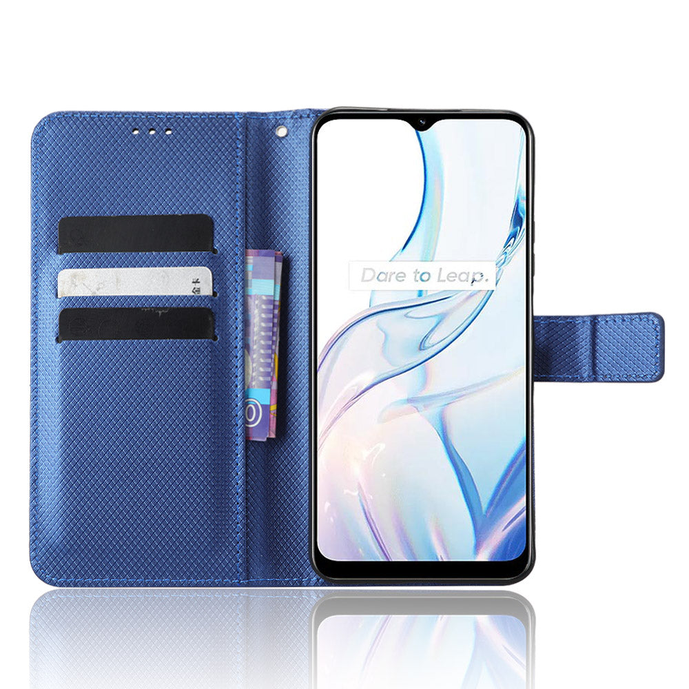 Anti-fald telefoncover til Realme C30 4G C30s 4G magnetisk lås diamant tekstur PU læder Anti-ridse Håndfrit stativ pung telefon etui Anti-fald telefoncover til Realme C30 4G C30s 4G magnetisk lås diamant tekstur PU læder Anti-ridse Håndfrit stativ pung telefon etui
